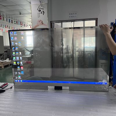 Πρωταθλήτρια αίθουσα επίδειξης 55 ιντσών OLED οθόνη αφής διαφανής επιφάνεια εργασίας κάθετη όλα σε ένα μηχανή