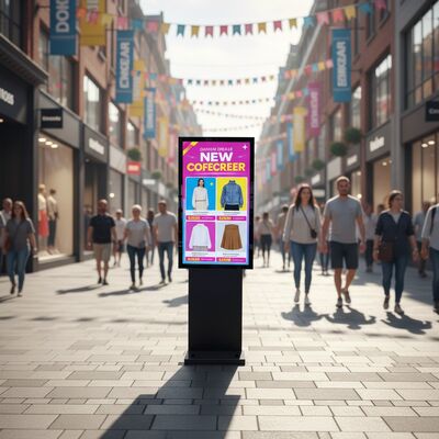 49 ιντσών IP65 Ανερόπλεκτη εξωτερική ψηφιακή σήμανση με φωτεινότητα 3000cd / m2 LCD διαφήμιση οθόνης